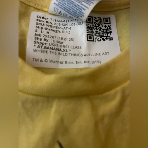 Moishe Sketch Where The Wild Things Are T-Shirt, Banana Yellow, XL, NWOT - Picture 11 of 11
